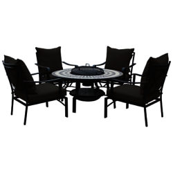 Leisuregrow Casablanca Firepit 4-Seater Dining Set